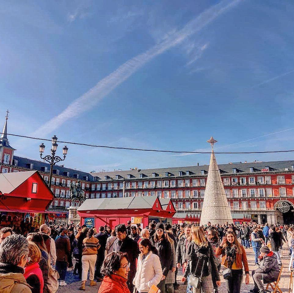 Plaza Mayor in Madrid - one of the free things to add to Madrid Bucket List
