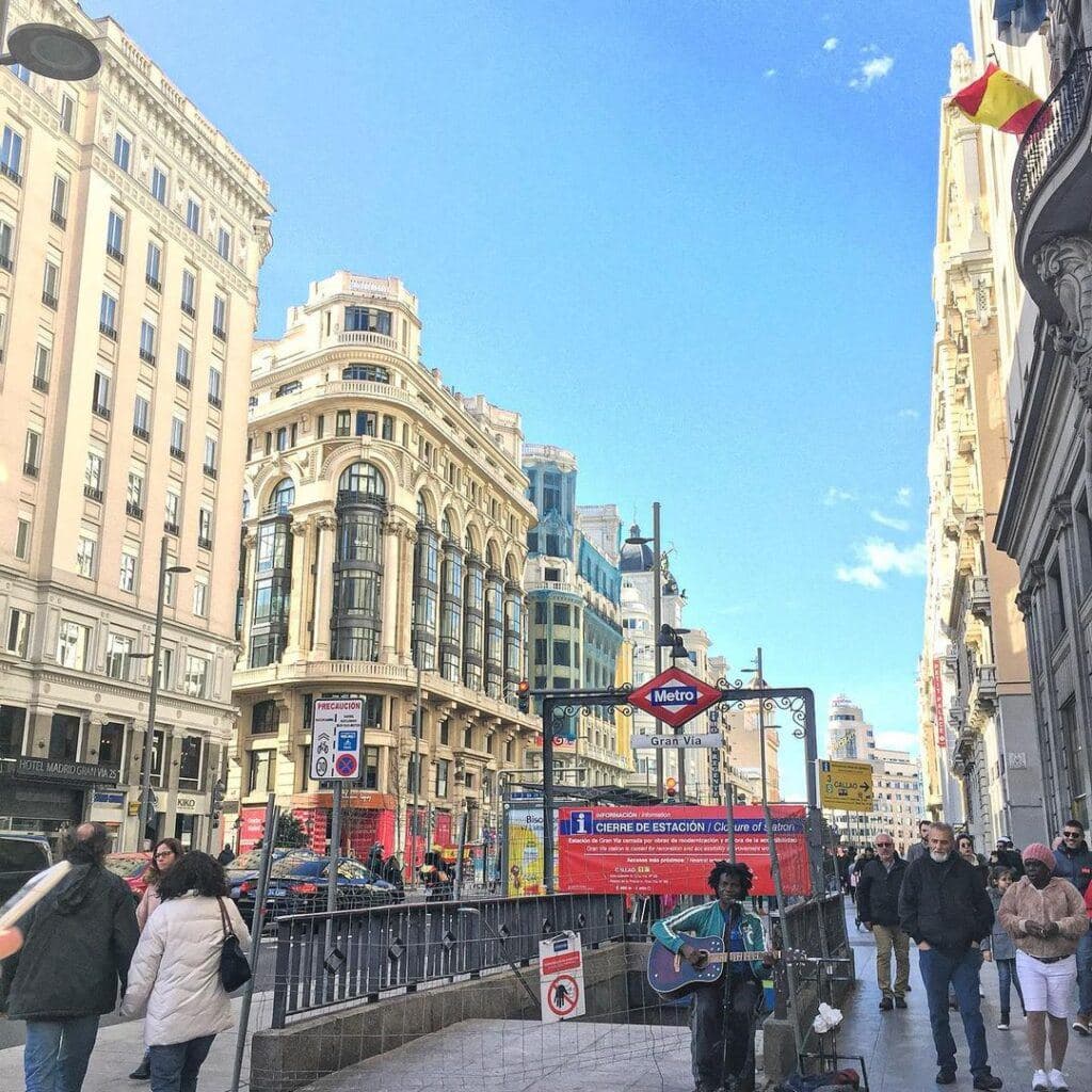 Gran Via - one of the free things to add to Madrid Bucket List