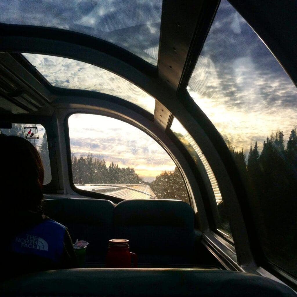 Open roof views in VIA Rail Canada