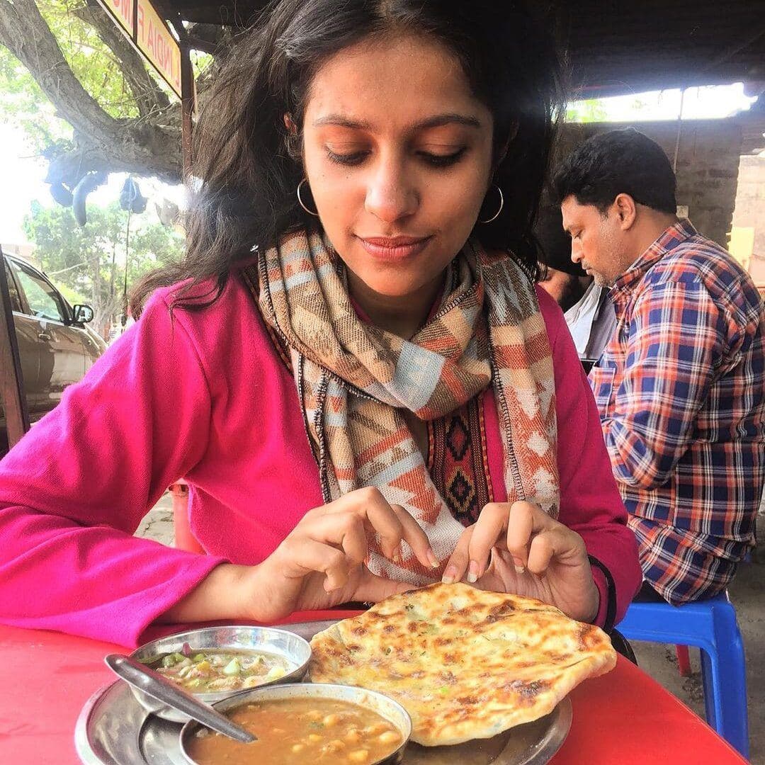 Eating vegetarian food in India