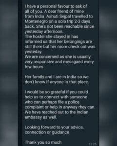 Whatsapp message that was forwarded amongst friends and family
