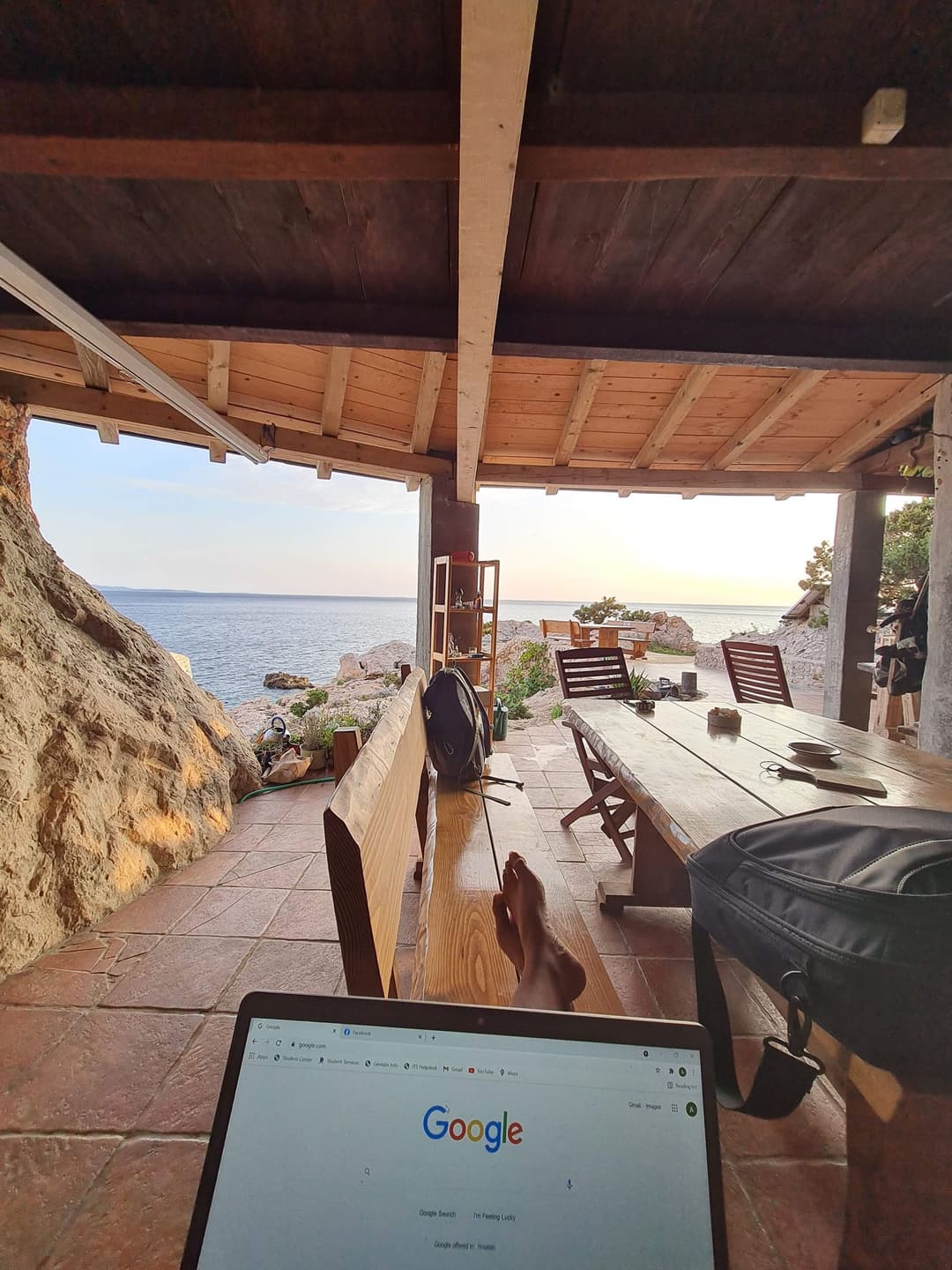 Work views while volunteering