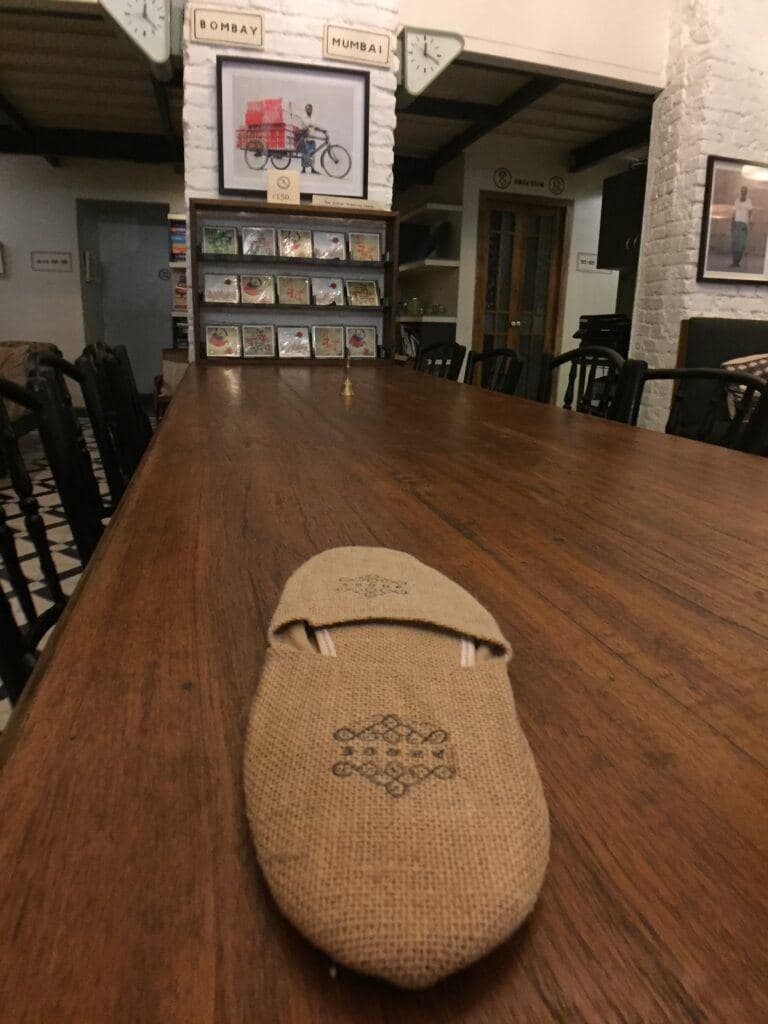 Jute slippers given to guests