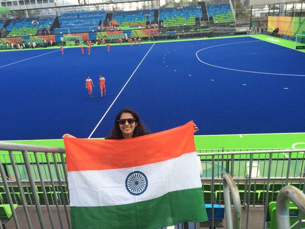 Flashing the Indian flag at Rio 2016 Summer Olympics