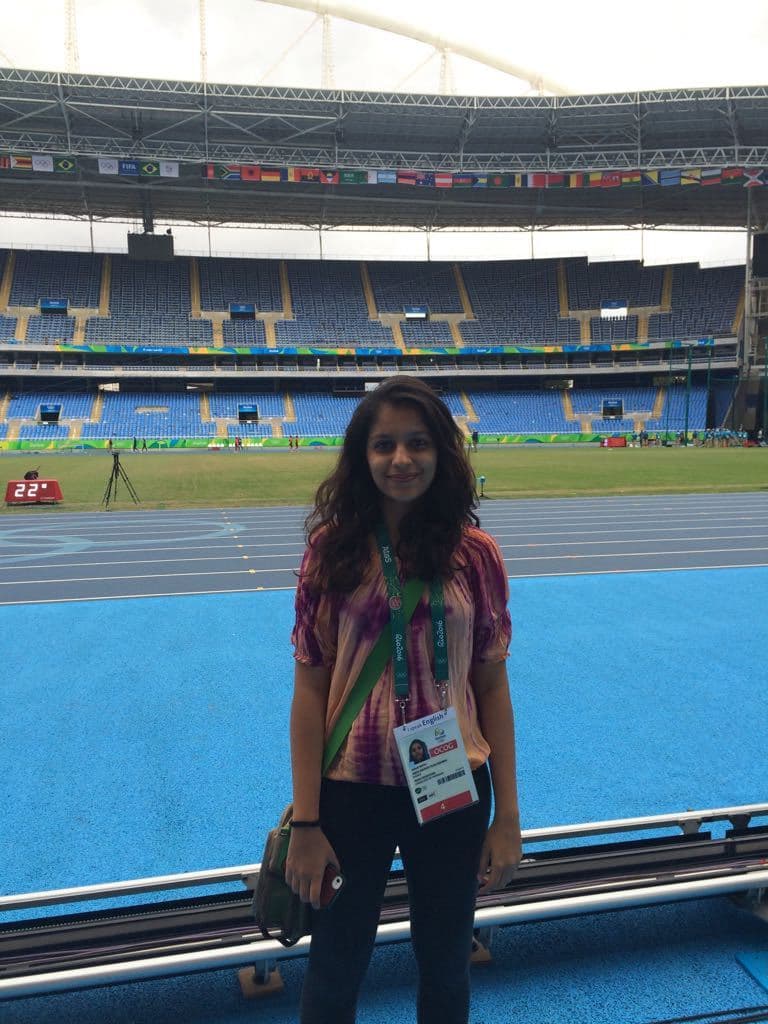Me at the Olympic Stadium in Rio de Janeiro, Brazil