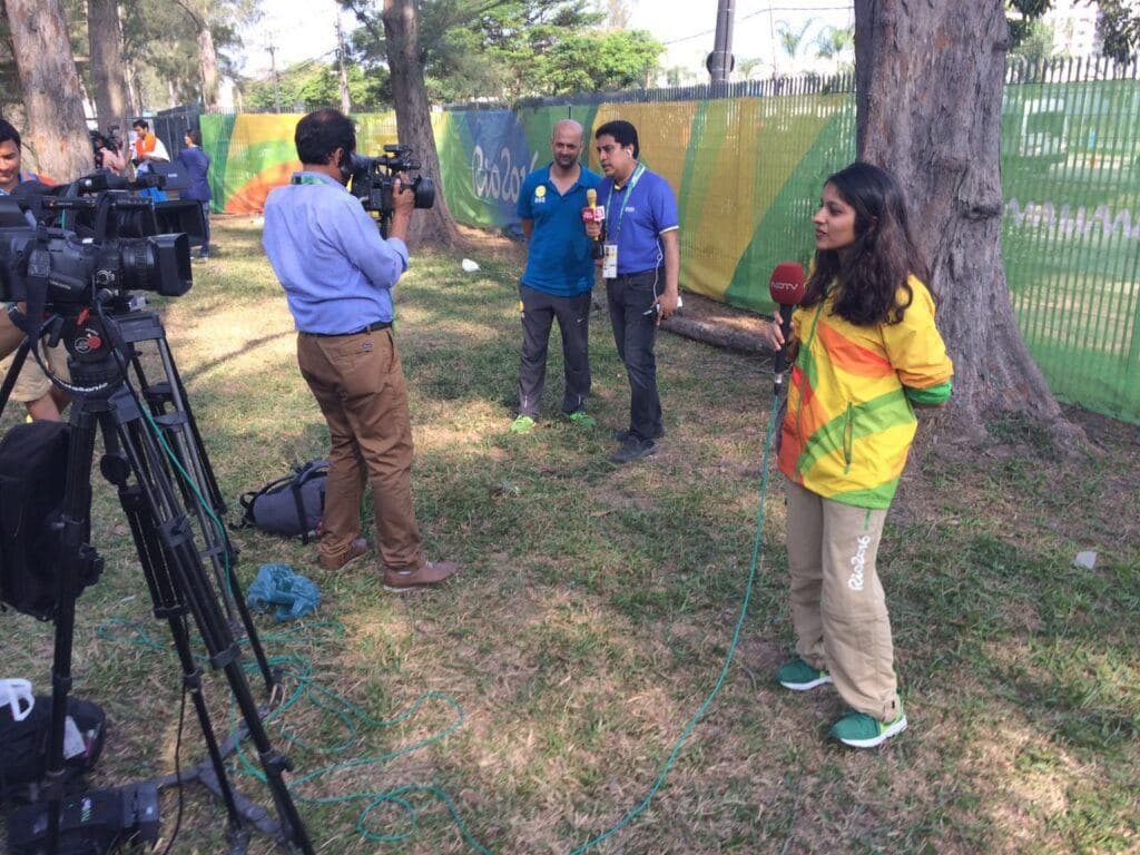 Getting interviewed at Rio 2016 Summer Olympics