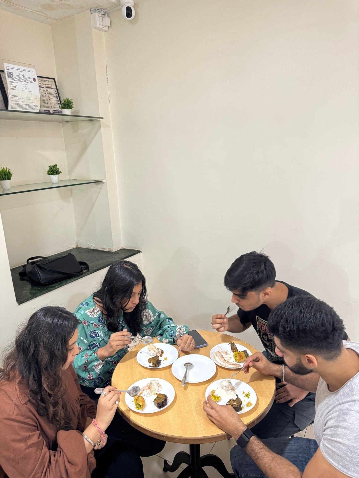 Tasting plates being shared around a table